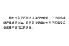 涉嫌严重违纪违法！烟台市牟平区原河滨公园管理处主任孙森先被查图片