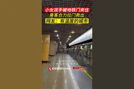 女孩手被地铁门夹住 乘客合力拉门救出图片