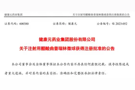健康元注射用醋酸曲普瑞林微球获得注册批准图片