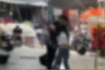 网曝临沂一男子薅着女子头发往前拖行 目击者：被警方带走了图片