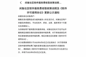 闲鱼将对高频高额卖家收取1%服务费图片