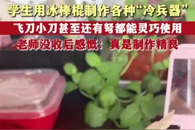 学生用冰棒棍制作“冷兵器” 老师没收后感慨：真是制作精良图片