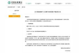 中国农业银行：将对个人长期不动存折账户开展排查清理工作图片