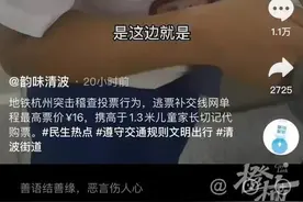 有人坐杭州地铁，没给孩子买票，补缴单程最高票价！记住，1米3这个数字！图片