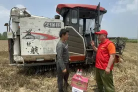 河南麦收一线，“大规模机收场面又回来了！”图片