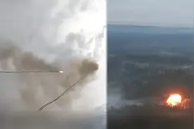 俄扫雷车“秒清”地雷：1次投射超1吨炸药图片