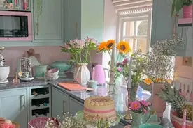 英国一位妈妈把家里装修成粉红世界图片