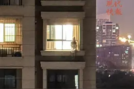 女子坐15楼阳台欲轻生，民警百米冲刺一把拽回图片