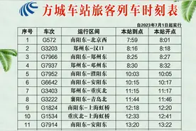 南阳高铁出行必看！2023年第三季度最新列车时刻表（高铁）出炉图片