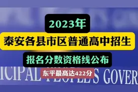 视频｜2023年泰安各县市区普通高中招生，报名分数资格线公布图片