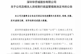 深圳华侨城收到行政监管措施决定书图片