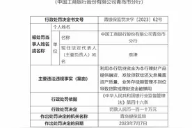 违规发放贷款偿还欠息，工商银行青岛市分行被罚110万元图片