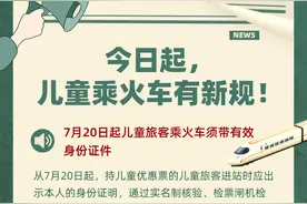 今日起，儿童乘火车有新规！图片