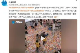 男家长在游乐园将一男孩按地上殴打，商家：男孩挑衅引发冲突图片