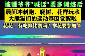 被谭爷爷喊话"多锻炼"后 花花的运动基因觉醒啦图片