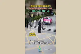 8月6日，山东泰安。一奔驰车主不断鸣笛催促开门，与保安争执后将其顶在车上开走，一旁路人大喊：理智一点！图片