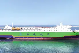渤海轮渡“绿安达”轮今天上线，与“绿安通”轮双船对开图片