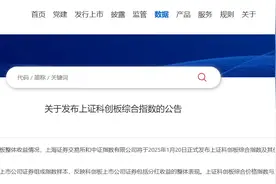 上证科创板综合指数将于1月20日正式发布图片