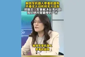 解放军机器人牵着机器狗，开着无人战机和无人战车，郑丽文：军事解决台湾问题，我们绝对是最惨的一方图片