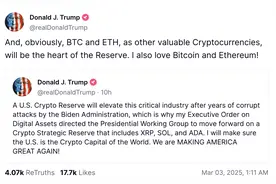 加密货币集体反弹，特朗普称将确保美国成为世界加密货币之都图片