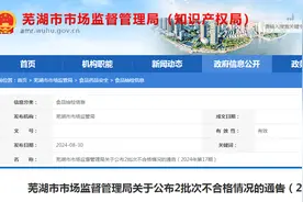 安徽省芜湖市市场监督管理局关于公布2批次不合格情况的通告（2024年第17期）图片