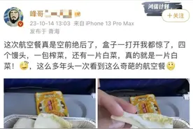四个“馒头”配一片白菜，这份航空餐合理吗？图片