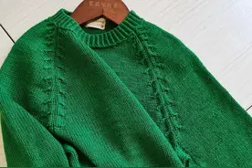 新年织新衣 | 绿意，男童插肩袖套衫，附详细教程图片