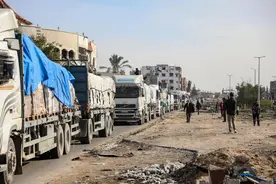 苦等数月后 援助物资车队终进加沙图片