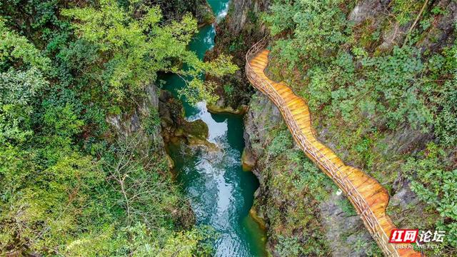 【每日一图@湖南】在古苗河百瀑大峡谷，山水滤尽了冬日的锋芒