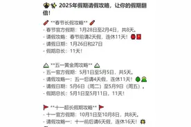 2025年请假攻略来了！最长请3休12，网友：春节请2休11，过完年还能出去玩图片
