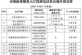 请周知：东莞市镇政务服务大厅2025年端午节放假安排图片