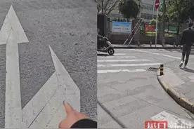 市政回应“按标线右转却因逆行被扣罚”：和交警沟通衔接不到位，已清除标线图片