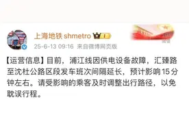 上海地铁故障！网友吐槽：又是早高峰，迟到了……官方致歉→图片