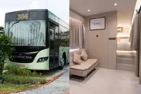新加坡旧公交变身高级旅馆，内部可容纳3至4人居住图片