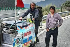 3000多公里！男子带着病妻从湖南徒步去西藏，称收获了“幸福密码”和自媒体甜头图片