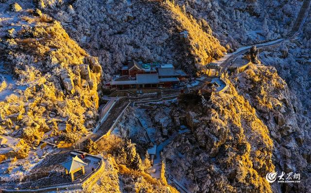 霜峰染金辉 泰山冬日沐暖阳