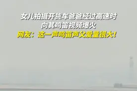 女儿拍摄开货车爸爸经过高速向其鸣笛视频爆火 网友：这一声汽笛声父爱量很大！图片