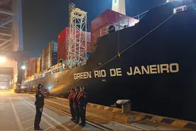 全球最大的多用途纸浆运输船靠泊珠海高栏港区国际货柜码头图片