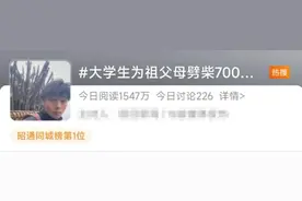 大学生劈柴700多斤留给爷爷奶奶，网友：此刻你是最帅的男人！图片