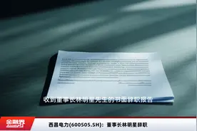 西昌电力(600505.SH)：董事长林明星辞职