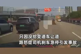 突然急刹致撞车！上海逸仙高架两车追尾，疑因故意别车引发图片