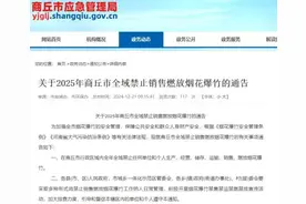 关于2025年商丘市全域禁止销售燃放烟花爆竹的通告图片