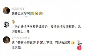 小狗误入快车道被撞倒，武汉交警执勤救下其同伴：平时挺怕狗，但还是要做自己该做的事图片