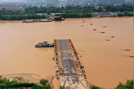 黄河正调水调沙，河水流量大涨，济南段黄河浮桥已全部拆除图片