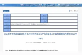 【江苏】连云港市市场监督管理局关于2023年珠宝玉石产品质量第二阶段抽查情况的通告(2023年10号）图片