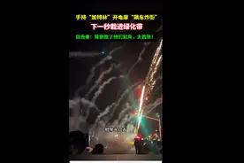 果然视频｜手持“加特林”开电摩“飙车炸街”，下一秒栽进绿化带图片