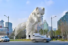 上海惊现7层楼高北极狐图片