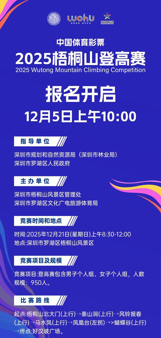 10点开抢，目标好汉坡！2025梧桐山登高赛来啦！