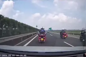 北京一摩托车队“护卫式压车”视频，惹网友痛斥“拿生命当儿戏”图片