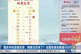 国庆中秋放假安排、购票日历来了！全国高速免费通行8天视频封面